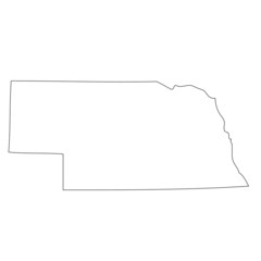 Nebraska - map state of USA - obrazy, fototapety, plakaty