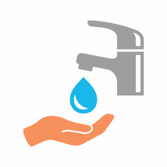Wash hands vector icon