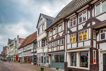 Fototapeta na wymiar Street in Lemgo, Germany