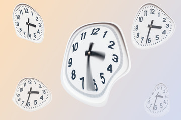 curved white clock on isolated background