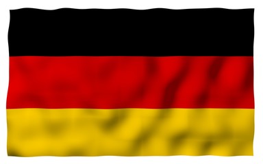 Flag of Germany. Wide format 3D illustration. State symbol of the Federal Republic of Germany. 3D rendering