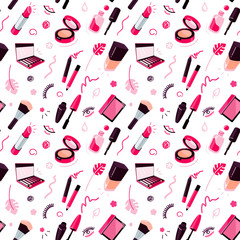 Cosmetics seamless pattern