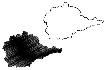 Jewish Autonomous Oblast (Russia, Subjects of the Russian Federation, Autonomous oblast ) map vector illustration, scribble sketch Jewish Autonomous Oblast (JAO) map