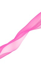 Abstract pink wave. Bright pink ribbon on white background. Pink scarf. Abstract smoke. Raster air background. Vertical image orientation. 3D illustration
