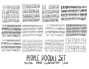 Set of vector People doodle drawing icon Collection on white background eps10