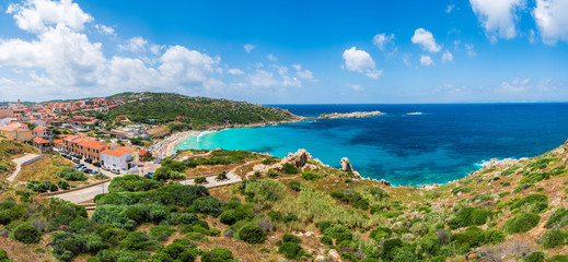 Landscape with Santa Teresa Gallura and Rena Bianca beach, north Sardinia island, Italy