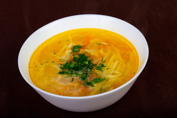 Chicken soup with noodle
