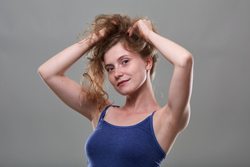 Young woman with freckles