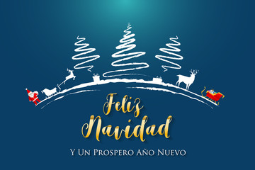 Spanish Christmas and Happy New Year greeting card