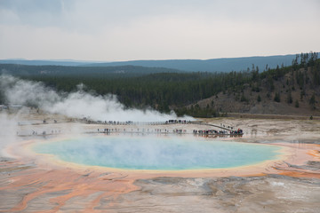Grand Prismatic Hot Springs Overlook in Yellowstone
