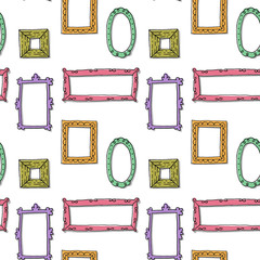 Seamless pattern with hand drawn sketch frames.