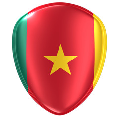 3d rendering of a Cameroon flag icon.