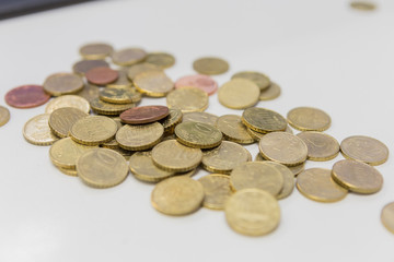 Euromünzen in der Nahaufnahme