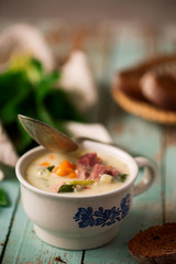 ham soup with potatoes and kale