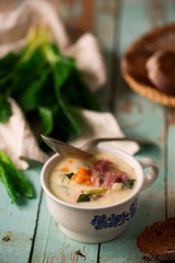 ham soup with potatoes and kale