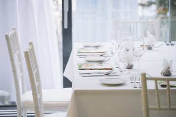 fancy table set for a wedding dinner