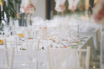 fancy table set for a wedding dinner