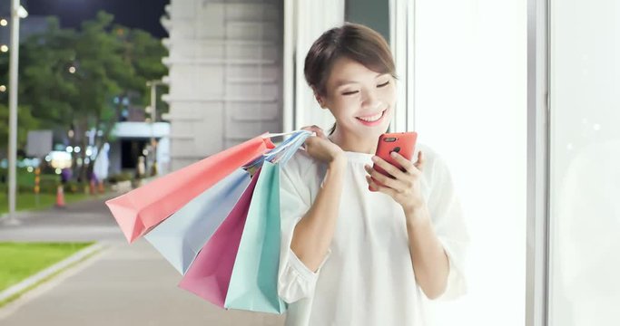 woman use phone happily