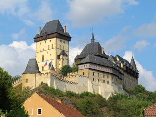 Fototapeta na wymiar Gothic royal castle Karlstejn near Prague. Bohemia (Czech Republic)