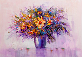 Oil painting Daisy flowers © serge-b