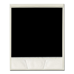 Retro realistic blank instant photo with shadow