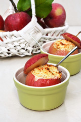 Baked apples stuffed with cheesecake