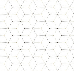 Vector seamless texture. Modern geometric background. Grid with hexagonal cells of dots.