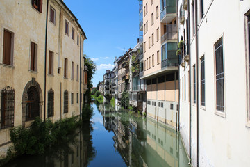 Fototapeta na wymiar View on a canal of Padua, Italy