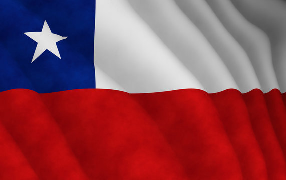 Illustration of a flying Chilean flag