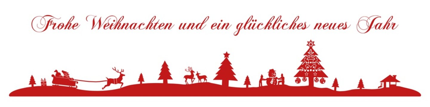 cb43 ChristmasBanner - german - Weihnachtsmann: Frohe Weihnachten und ein gutes neues Jahr (Santa Claus) - banner 4zu1 - xxl g6681