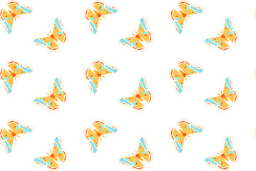 Obraz premium Cecropia moth vector seamless pattern on white