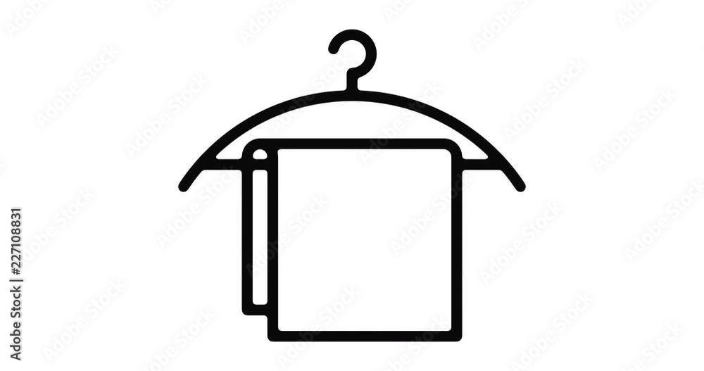 Poster dry clean line icon motion graphic animation with alpha channel.