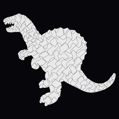 Angry dinosaur standing on its hind legs, creative pattern