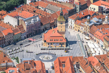 Fototapeta na wymiar Brasov Council House in the main square in Brasov, Romania