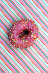 donut donuts sprinkles on doughnuts pink bright sugar strands background