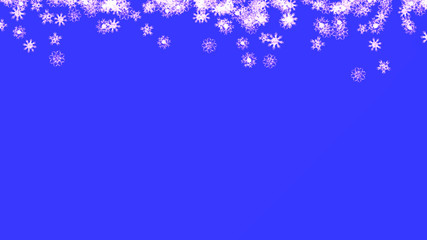 Abstract background with a variety of colorful snowflakes. Big and small.