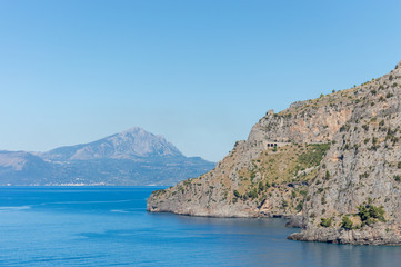 Panoramic view of the Tyrrhenian coast of Basilicata near Maratea