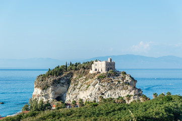 Fototapeta na wymiar Santa Maria dell’Isola di Tropea in Calabria Italy