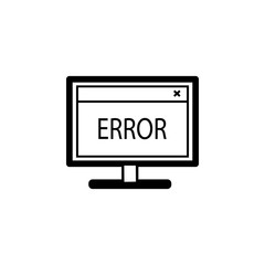 Monitor, error icon. Element of war and piece. Premium quality graphic design icon. Signs and symbols collection icon for websites, web design, mobile app