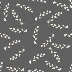 Obraz premium Vector pattern with flowers and plants. Floral decor. Original floral seamless background. Autumn-summer botanical elements