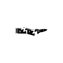 Broken bullet, stop war icon. Element of war and piece. Premium quality graphic design icon. Signs and symbols collection icon for websites, web design, mobile app