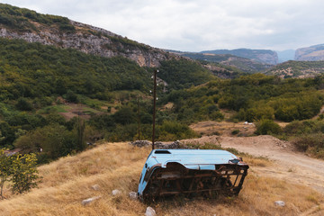 old car on the road