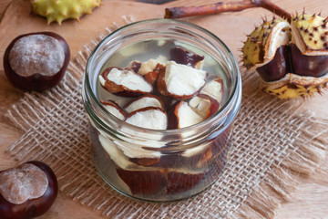 Preparation of homemade tincture from fresh horse chestnuts