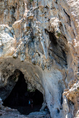 Fototapeta na wymiar Stunning cave in the seacoast of Palinuro Cilento Italy