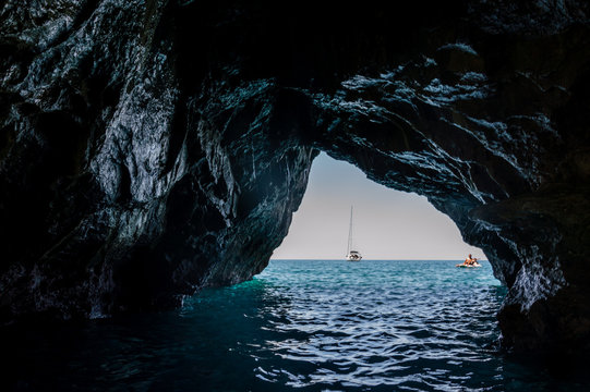 Stunning cave in the seacoast of Palinuro Cilento Italy