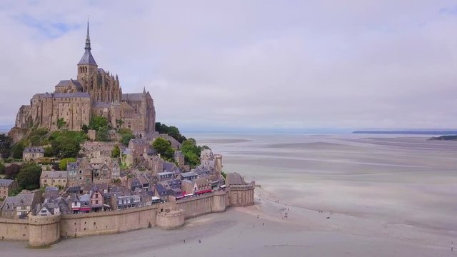 Top view of the Mont Saint Michel Bay, Normandy France