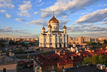Cathedral of Christ the Saviour in Moscow, sunset