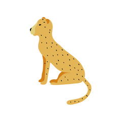 Fototapeta premium vector color yellow black spot cheetah big cat animal simple scandinavian style childish for your paper textile design