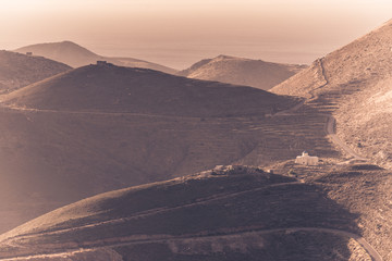 Fototapeta na wymiar Mountains hills Mani landscape, Greece.