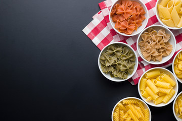 Various types of italian pasta.
